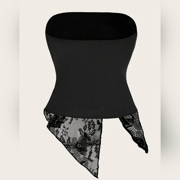 Black Lace Vixen Goth Witchy Strapless Top M-XL - Picture 4 of 6